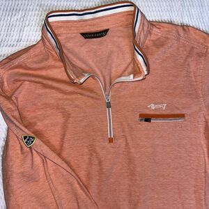 Louis Castel Men’s Orange Long Sleeve Athletic Premium Korean Golf Wear sz 100/M